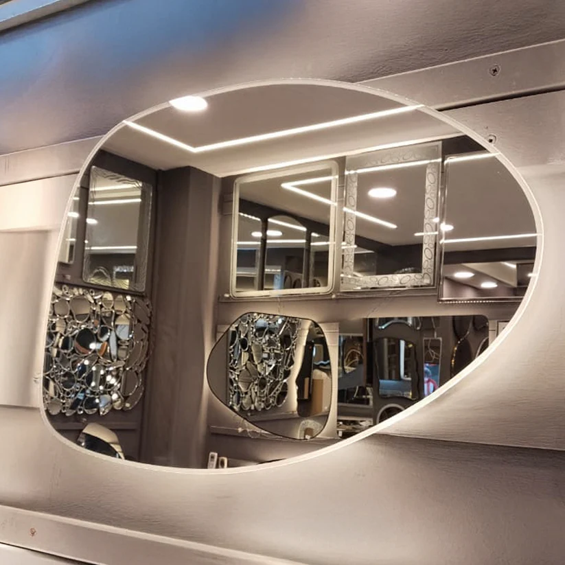 Abstract Curved Wall Mirror