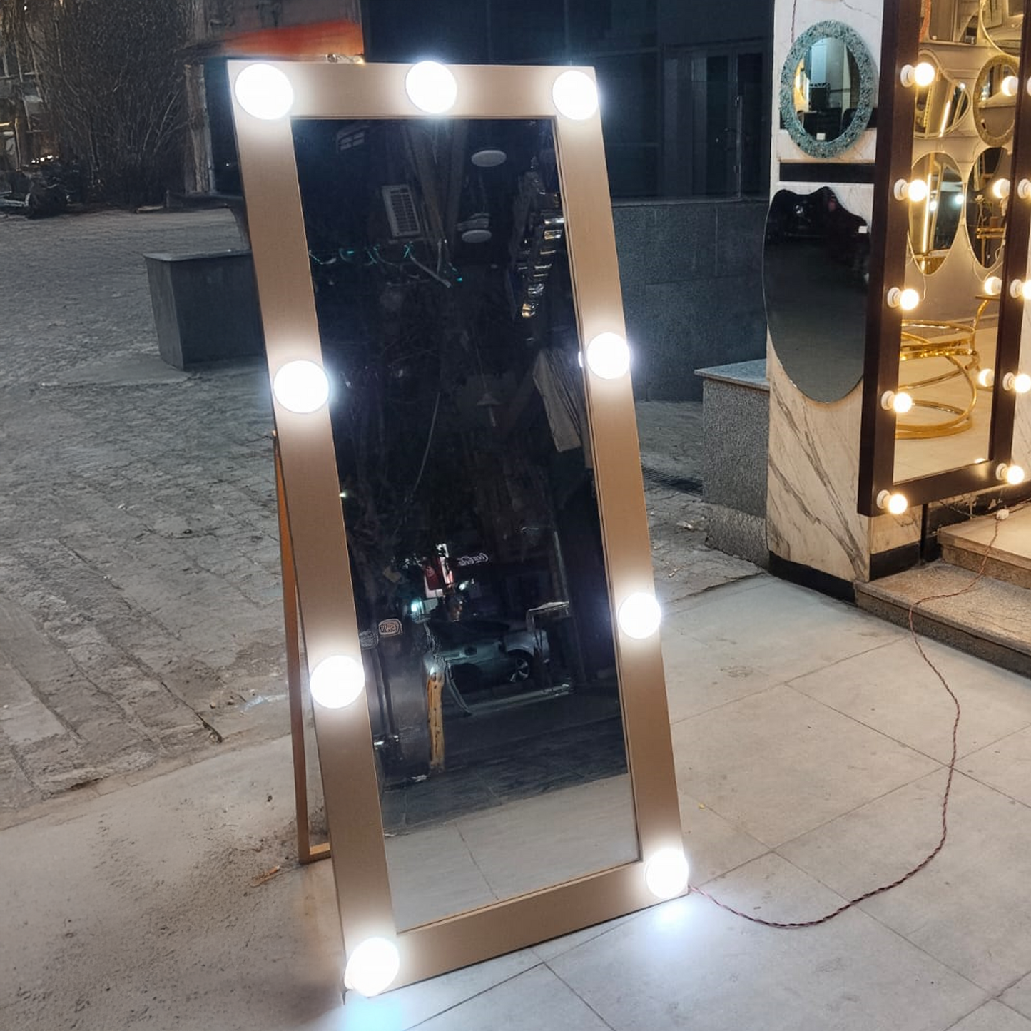 Full-Length Floor Mirror – with LED spotlights
