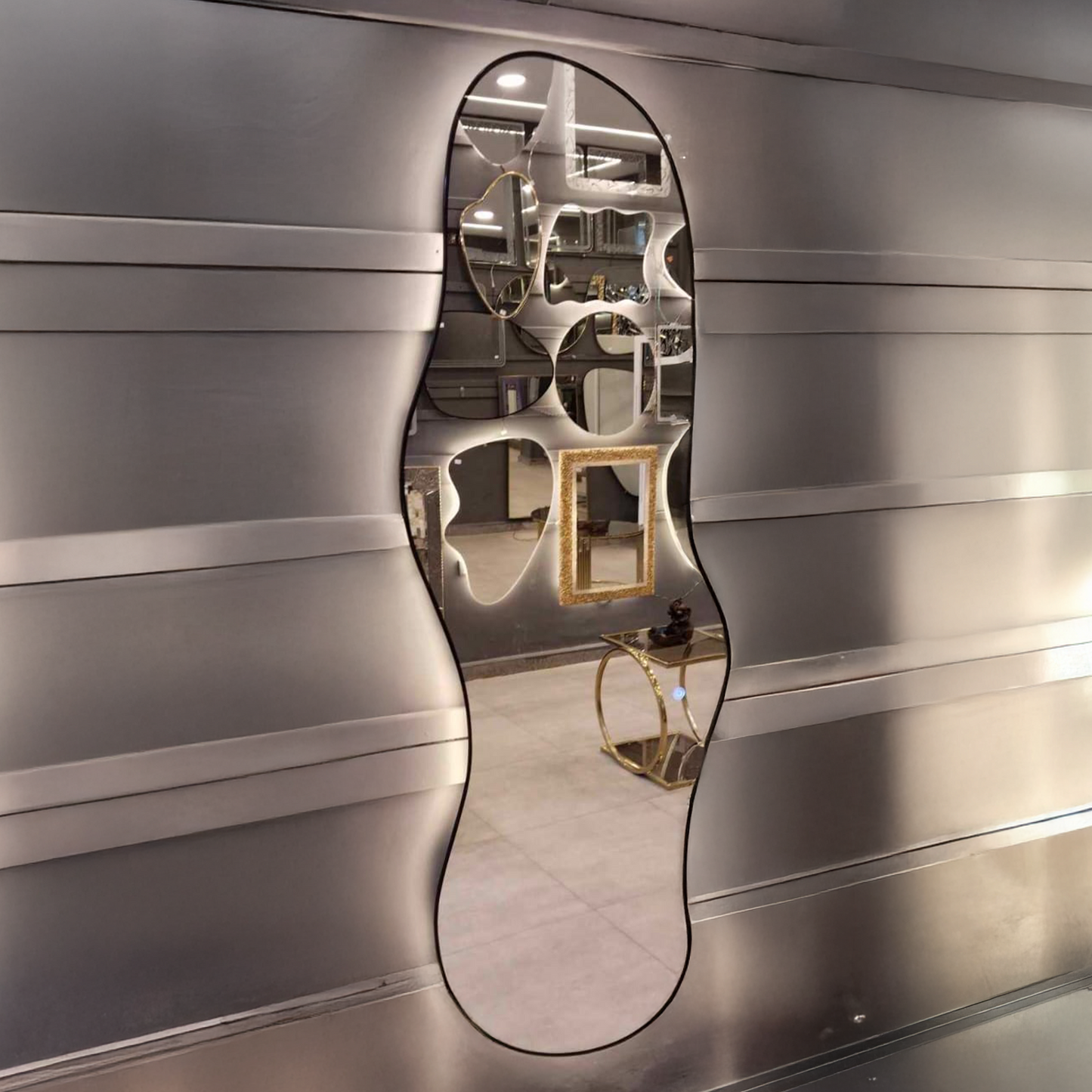 Wall Mirror – Wavy Frameless Design LED Touch