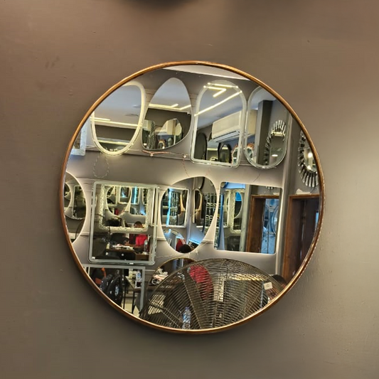 Luxury Gold-Rimmed Wall Mirror