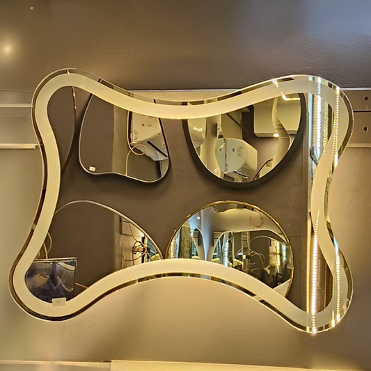 Wavy Gold Frame Artistic Mirror