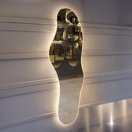 Organic Wavy LED Wall Mirror